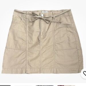 LOFT Tan Tie Front Cargo Mini Skirt Size 12